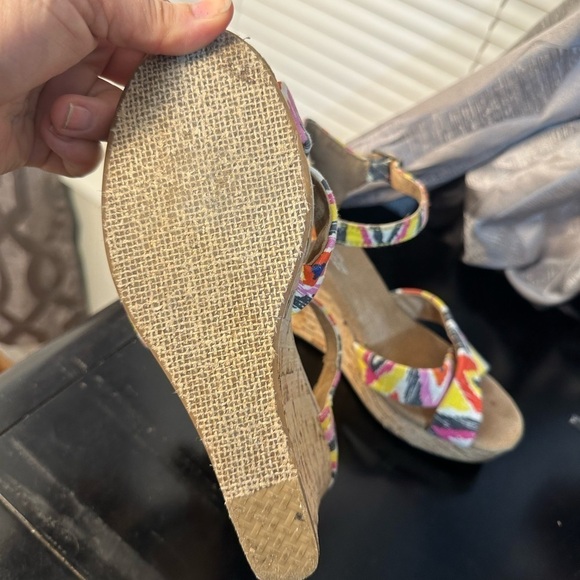 Tom’s Women’s Sienna Ikat Cork Heel Wedge Sandals Size 7.5 - Picture 8 of 14